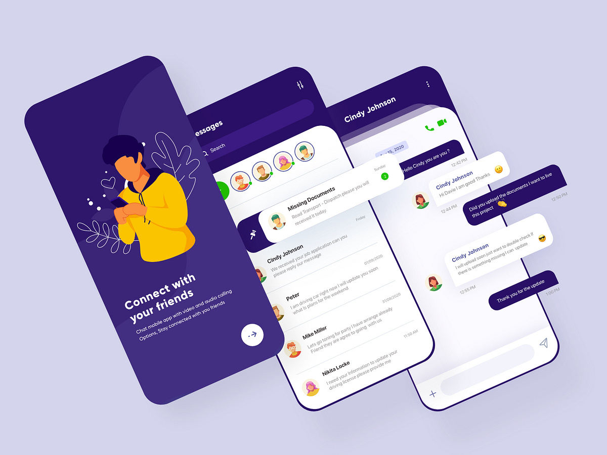 Chat Mobile App UI Design by Ghulam Rasool 🚀 for Cuberto on Dribbble