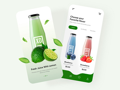 Fresh Juice Mobile App app interface minimal mobile mobile app mobile apps mobile ui mobileapp mobileappdesign ui ui design uiux ux ux ui design