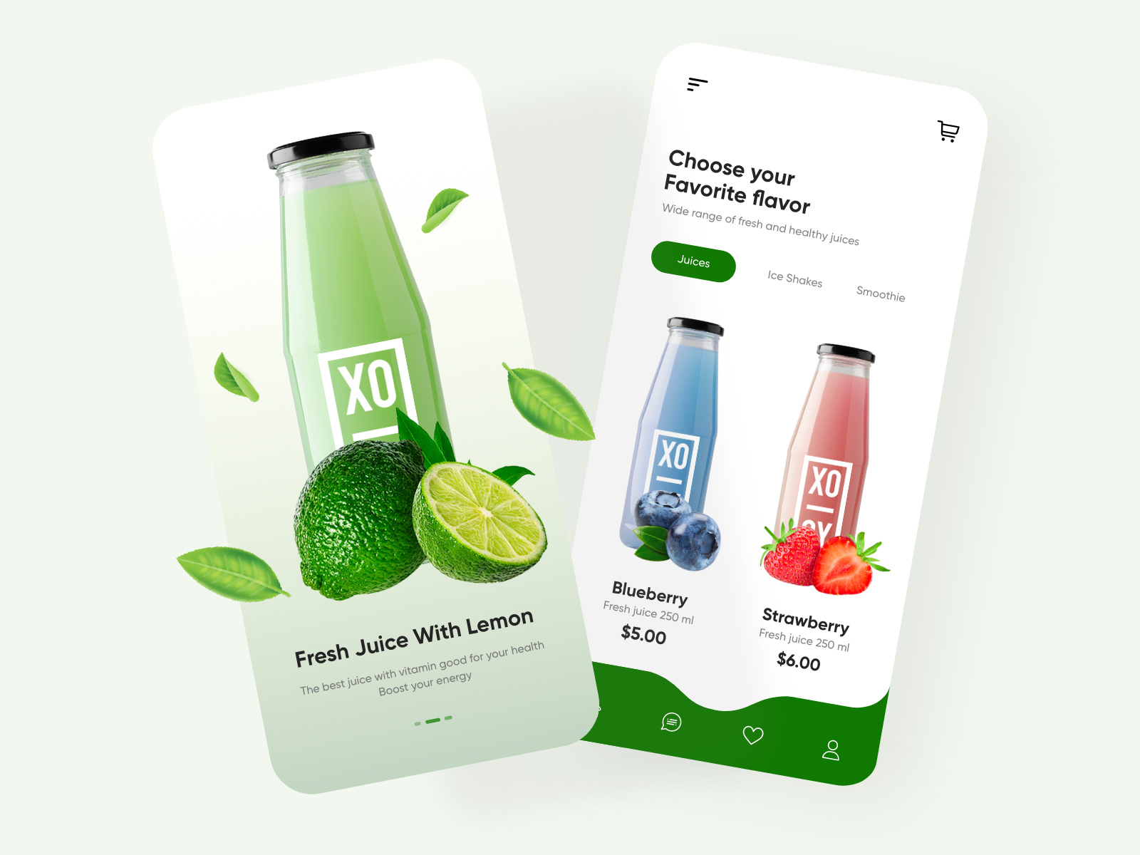 Fresh Juice Mobile App by Ghulam Rasool 🚀 for Cuberto on Dribbble