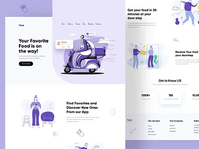 Food Delivery Mobile App Design design homepage illustration interface landing page ui uidesign web webdesign website