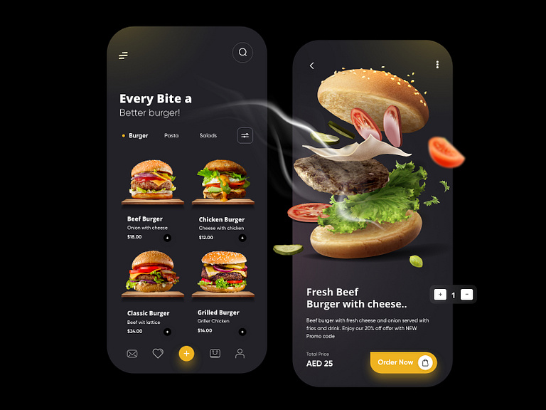 Food Mobile App Design by Ghulam Rasool 🚀 for Cuberto on Dribbble