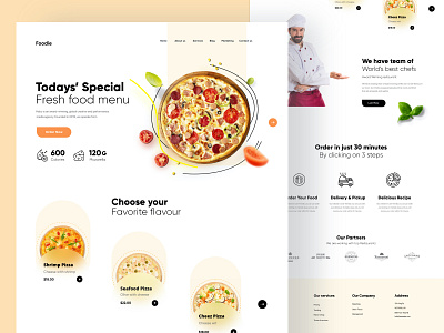 Pizza Landing Page Design design food homepage illustration interface landing page pizza ui uidesign web web design webdesign website