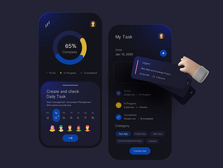 Task Manager Mobile App Design by Ghulam Rasool 🚀 for Cuberto on Dribbble