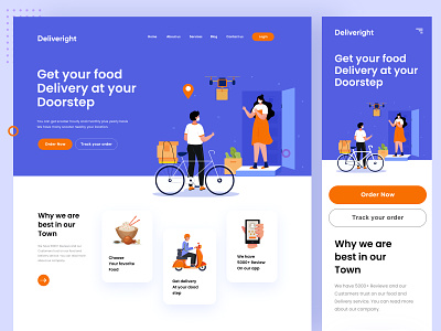 Food Delivery Landing Page Design agency clean design digital illustration landing landing page design landingpage minimal project typography ui uiux ux web web design webdesign website website design websitedesign