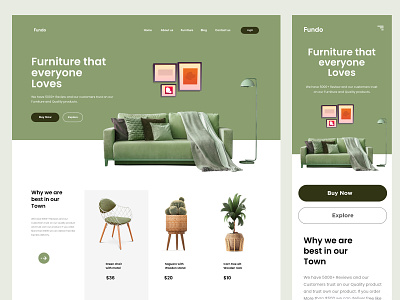Furniture Landing Page Design