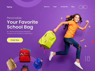 School Bag Landing Page Design