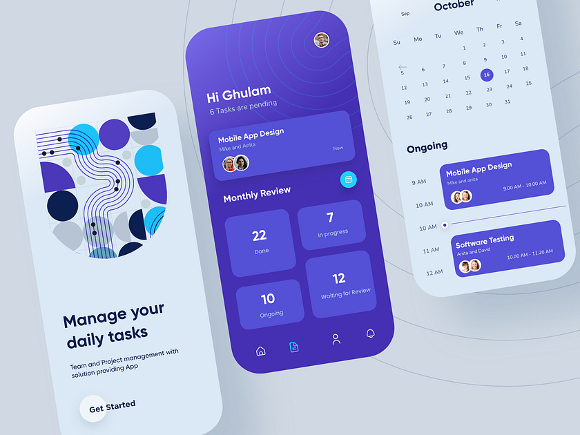 Task Manager Mobile App Design by Ghulam Rasool 🚀 for Cuberto on Dribbble