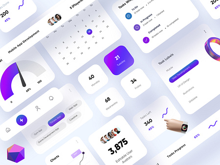 UI Elements Light color scheme by Ghulam Rasool 🚀 for Cuberto on Dribbble