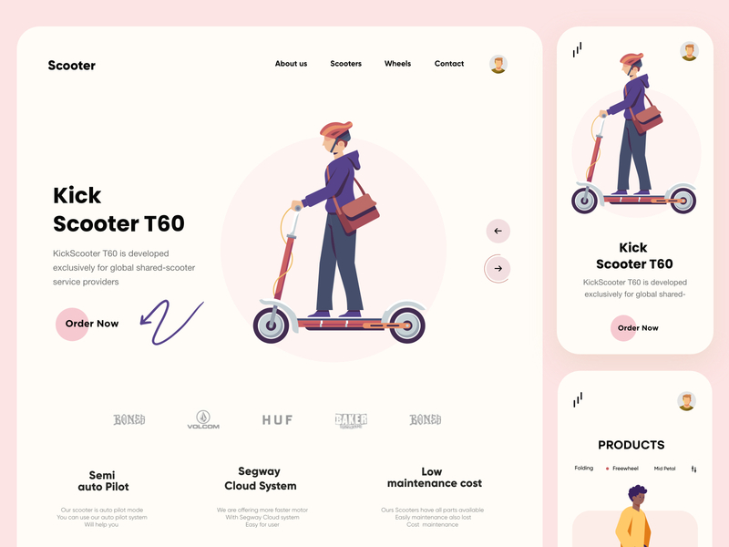 Electric Scooter Landing Page Design agency clean design digital illustration interface landing landing page landing page design minimal project typography ui uiux ux ux ui design web webdesign website design websitedesign