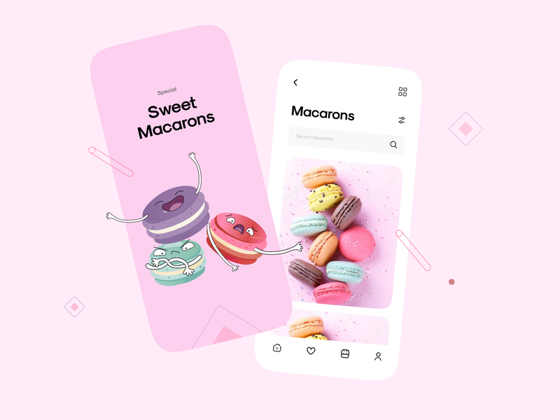 Sweet Macarons App Design app apps design illustration interface macarons minimal mobile mobile app mobile ui design mobileapp mobileappdesign mobileapps mobileui mobileui design sweetapp typography ui uiux ux