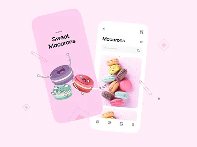 Sweet Macarons App Design app apps design illustration interface macarons minimal mobile mobile app mobile ui design mobileapp mobileappdesign mobileapps mobileui mobileui design sweetapp typography ui uiux ux