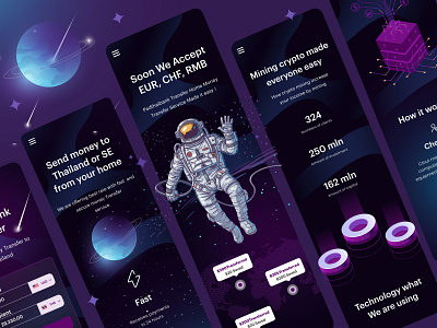 Crypto Mobile view design by Ghulam Rasool 🚀 for Upnow Studio on Dribbble