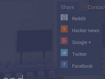 Web sharing options facebook google hacker news reddit sharing social twitter ycombinator