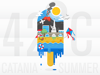 Hot Summer in Catania ai graphic ice cream illustration summer