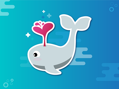 Love is...have a whale of a time animal cuteness design graphic illustration love whale