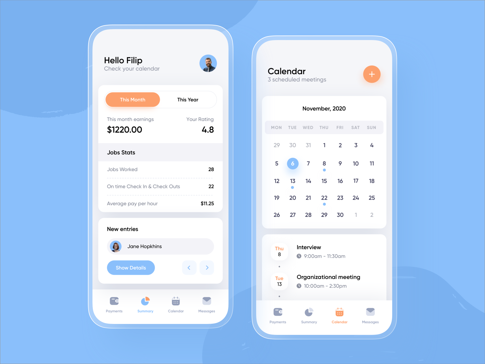 Job Dashboard Manager Mobile by Filip Legierski for Riotters on Dribbble