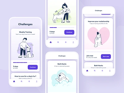 Dog Lovers 🐶 app app design application art clean colors dog doggy dogs gradient illustraion illustrations lovers moible pets round shadow ui ux white