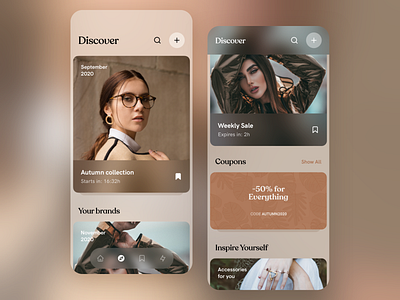 Autumn is coming 🍁🍂 app app design application blur brown clean design fashion leafs minimal mobile pattern art patterns phone ui ux