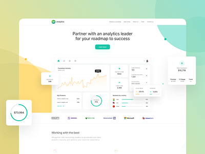 Analytics Platofrom - WWW analytics analytics app analytics dashboard app charts clean dashboard design desktop digital google gradient green landingpage logos minimal minimalist mobile ui yellow