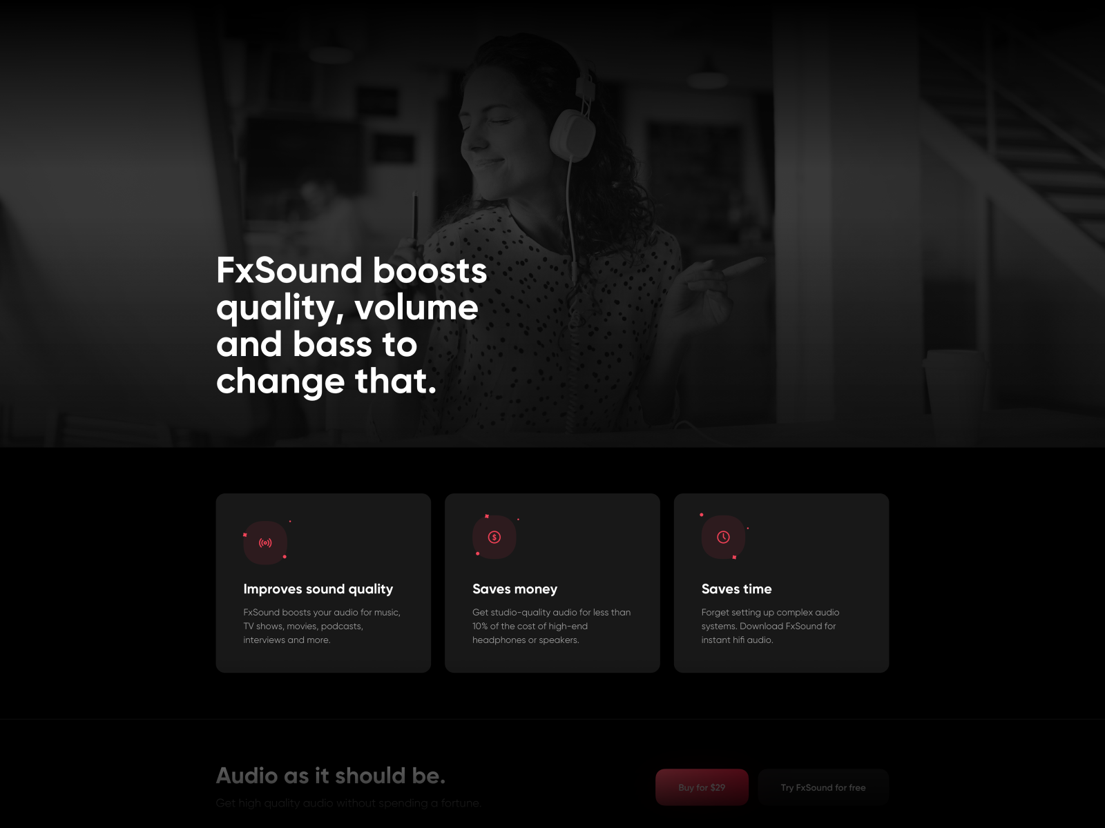 FX Sound - Landing Page by Filip Legierski for Riotters on Dribbble
