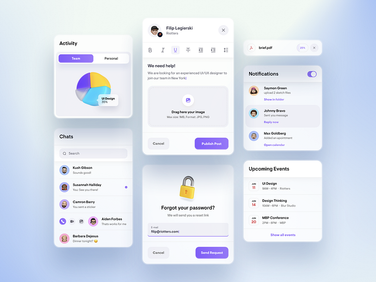 UI Elements - Light by Filip Legierski for Riotters on Dribbble