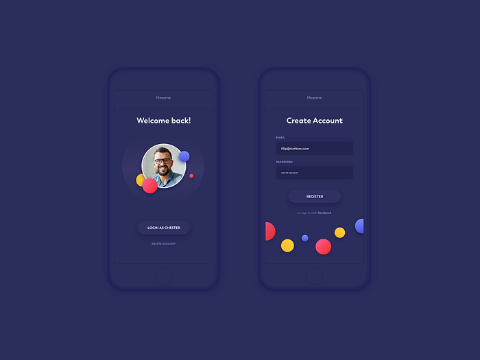 Sign in and Sign up views (dark theme) by Filip Legierski for Riotters ...