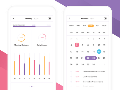 Statistics and Calendar_ calendar clean colors design digital graphic icons round statistics stats tasks