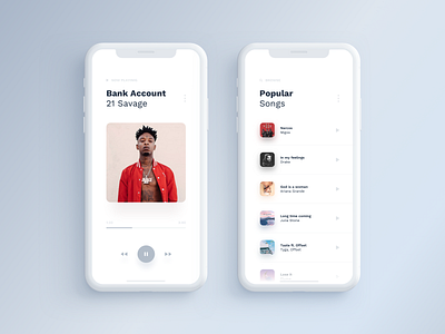 Hearme - Music Application (new version) app application blue clean digital gradient minimal music pink player typography ui ux white