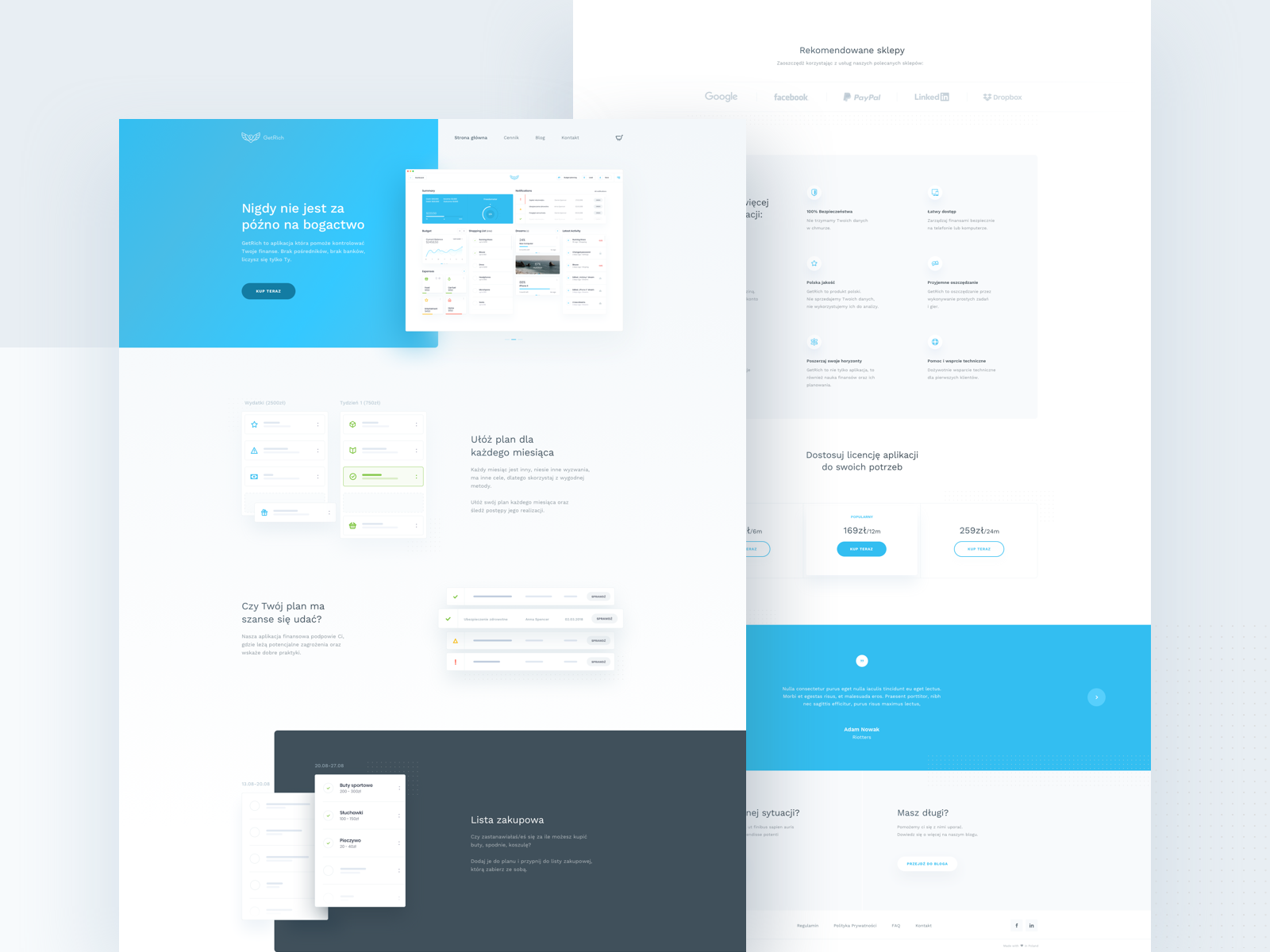 Finance App Landing Page by Filip Legierski for Riotters on Dribbble