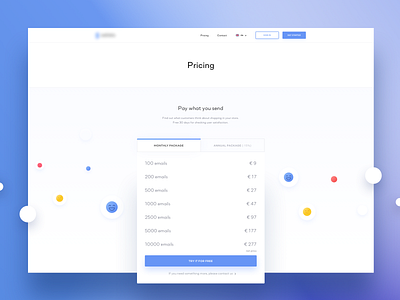 Pricing page app blue blur clean colors design digital gradient graphic minimal pricing page round shadows statistics ui uidesign ux website white www