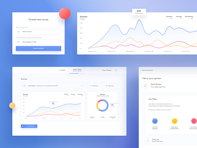 Statistics App app application blue blur chart clean colors design digital gradient illustration logo minimal round shadow statistics typography ui ux white