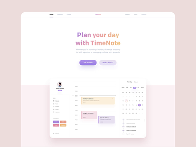 Timenote WWW - Redesign app application chart clean colors design digital gradient icon minimal round shadow task typography ui ux vector white