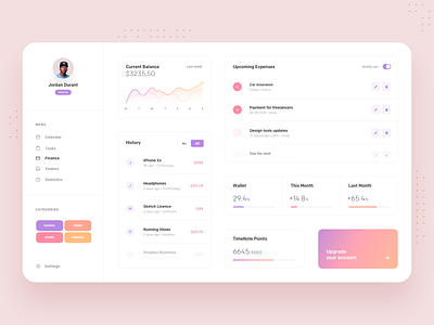 TimeNote Desktop App - Finance app application chart clean colors dashboard design desktop digital finance gradient minimal round shadow task task manager ui ux white