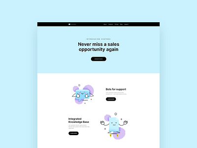 Chatbox - Landing Page animation app application blue branding chat clean colors design digital flat graphic illustraion minimal principle simple support ui ux white