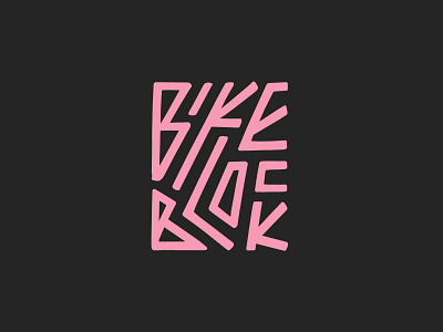 Bike Block design lettering logo type vector