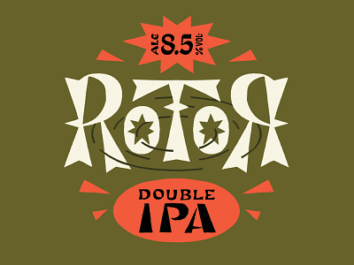 Rotor beer branding design graphic design illustration ipa label letter lettering logo type typography