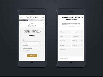 Canard-Duchêne - mobile version champagne mobile ui