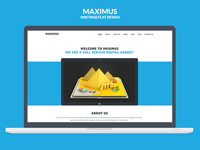 Maximus flat html 5 one page single page template themeforest