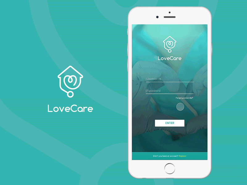 Concept for LoveCare app app concept graphic design interaction design logo mobile app prototype ui ux