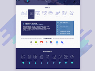 Software Company Homepage clean homepage icons icons design progress service icons software company technology violet website website design