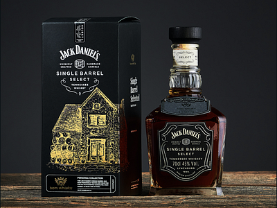 Limited Packaging Design for Jack Daniels Whisky alcohol black bottle dark gold jack jack daniels package packing whiskey whisky