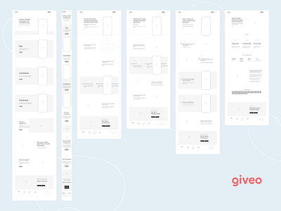 giveo.app wireframes ui ux vector web webdesign wireframes