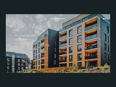 Metropolitans animation apartments developer green homepage landing modern real estate scroll ui ux website