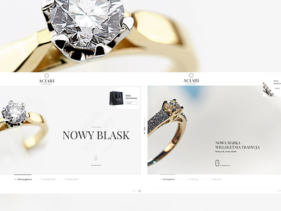 Aclari aclari jawellery jewelry minimal onepage promo ring ui ux website