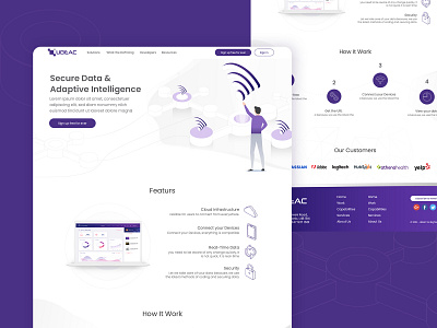 IOT Website branding clean interface insurance color design illustration iot purple typography ui ui ux design user experience ux