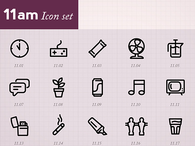 Minimal Icons by hour (11am) icons icons by hour illustrator minimal pictograms symbols vector
