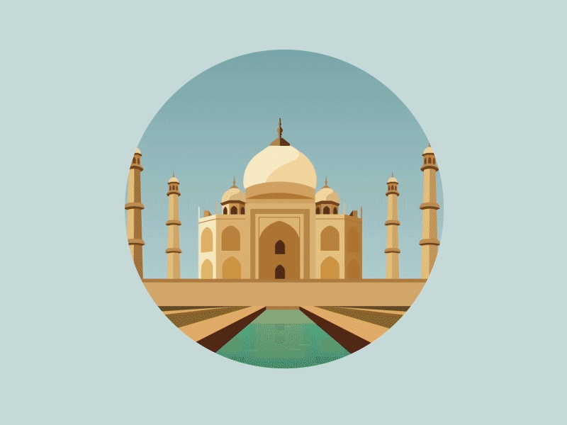 New Project: World Wonders animation christ the redeemer colusseum flat giza petra svg taj mahal world wonders