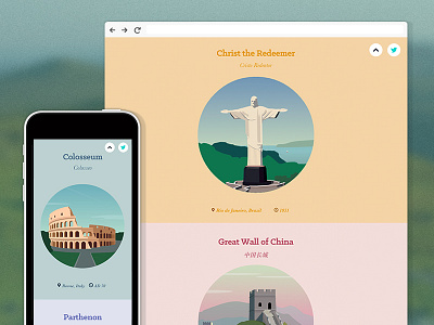 New Website: world-wonders.co.uk christ the redeemer colusseum flat giza illustration petra svg taj mahal world wonders