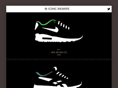 New Project: Iconic Sneakers flat design iconic sneakers illustration minimal responsive website simpmle design sneaker design ui