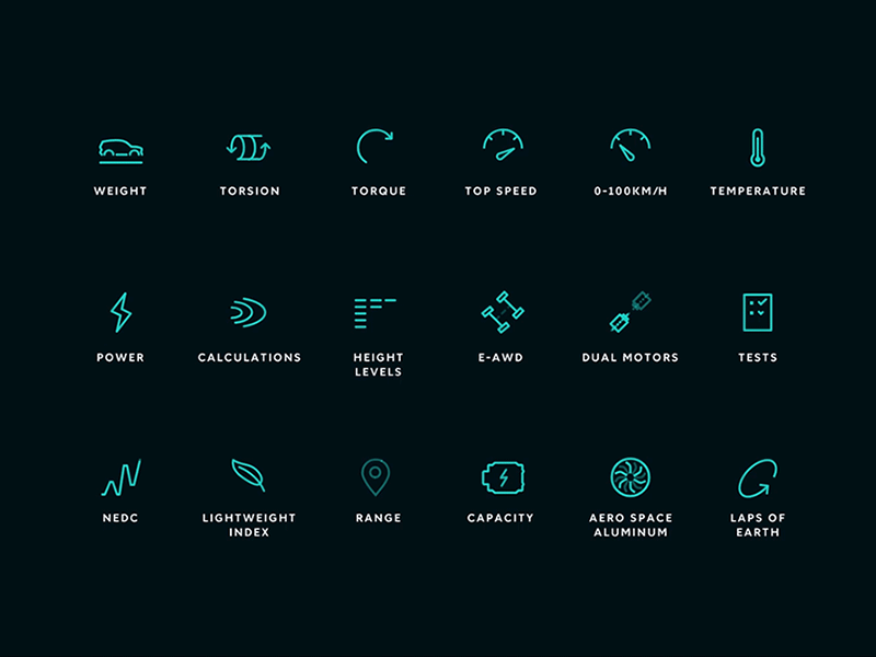Automotive Icons animated icons electronic car icon design loop micro interactions svg web design